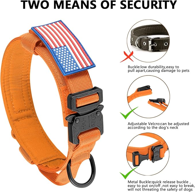 DAGANXI Tactical Dog Collar, Adjustable Military Training Nylon Dog Collar - Image 6