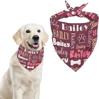 Personalized Dog Bandanas Custom Neckwear Name Button Anti-loosening Dog Scarf - Image 8