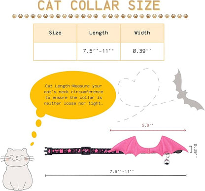 1 PC Bat Wing Cat Collar with Bell, Adjustable Kitten Collar with Safety - Image 4