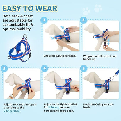 SlowTon No Pull Small Dog Harness and Leash Set, Puppy Soft Vest Harness Neck & - Image 9