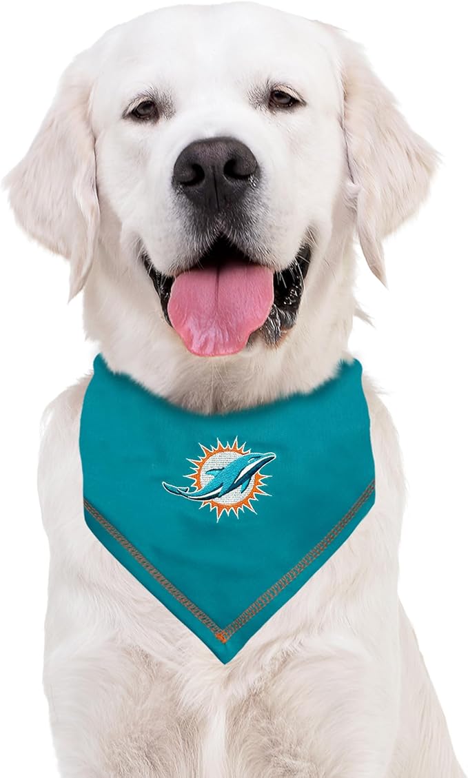 Pets First NFL Miami Dolphins TIE Bandana, Small/Medium. Dog Bandana Scarf Bib - Image 4