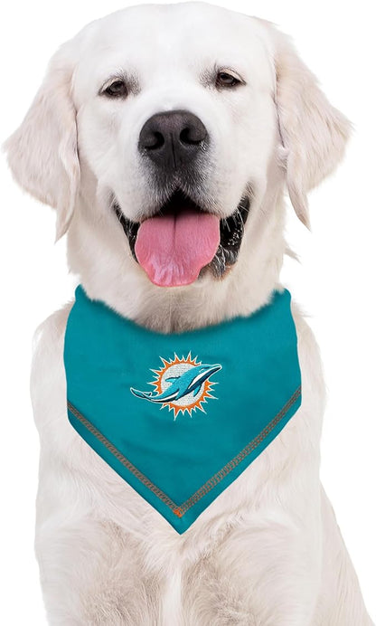 Pets First NFL Miami Dolphins TIE Bandana, Large/X-Large. Dog Bandana Scarf Bib - Image 4