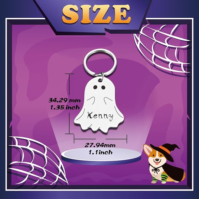 Spooky Dog Tag, Halloween Personalized Dog Tags - Image 5