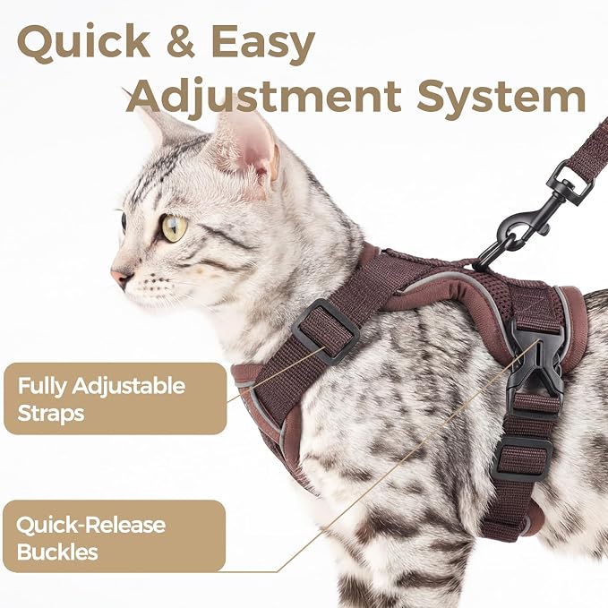 Cat Harness and Leash Set Escape Proof Tactical Small Kitten Harness Emotional - Image 4