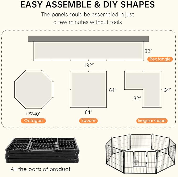 BestPet | Dog Playpen | 24 Inch, 8 Panels | Heavy Duty Metal Pet Exercise Pen | - Image 7