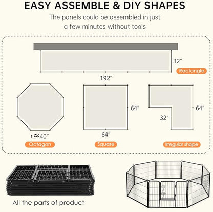 BestPet | Dog Playpen | 24 Inch, 8 Panels | Heavy Duty Metal Pet Exercise Pen | - Image 7