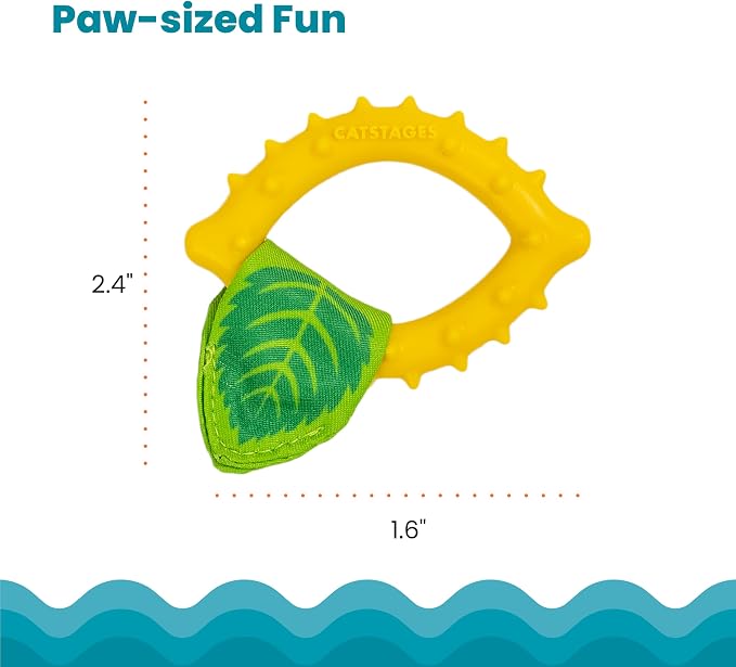 Catstages Dental Lemon Teether, Soft and Textured Cat Chew Toy, Catnip Oil - Image 5