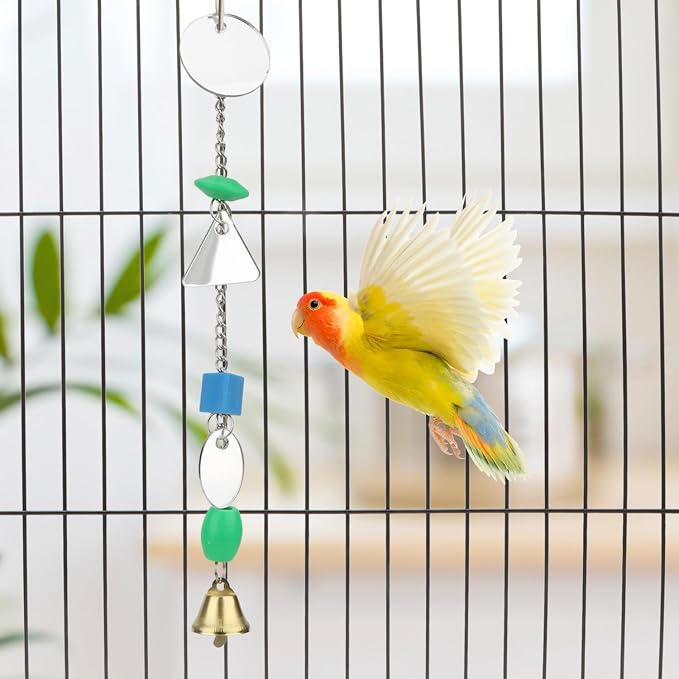 Hypeety Pet Bird Mirror with Bell Interactive Parrot Toy - Image 6