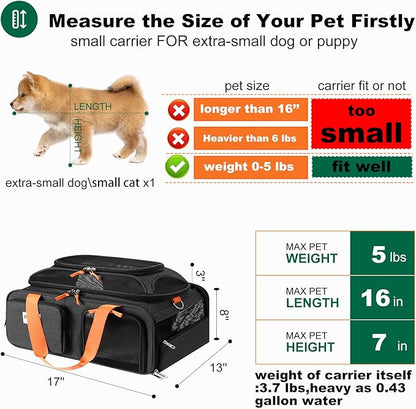 17x13x8 Frontier Allegiant Breeze Airlines Approved top Expandable pet Carrier - Image 3