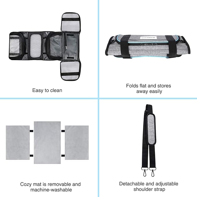 Airline Approved Portable Pet Carrier 2 Sides Expandable Soft-Sided Large Cats - Image 7