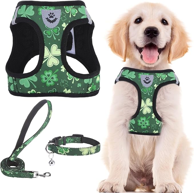 PUPTECK Adjustable Dog Harness Collar and Leash Set Step in No Pull Pet Harness by PUPTECK