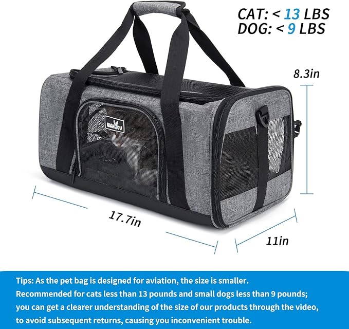TSA Approved Pet Carrier for Small Cats Dogs, Travel Bag - Image 3