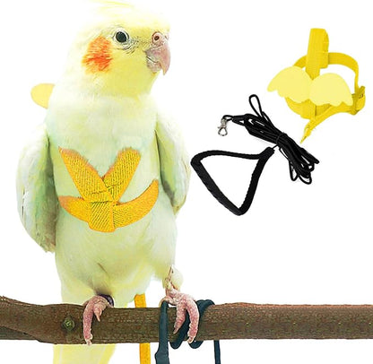 Dnoifne Pet Parrot Bird Harness and Leash, Adjustable Training Design Anti-Bite by Dnoifne