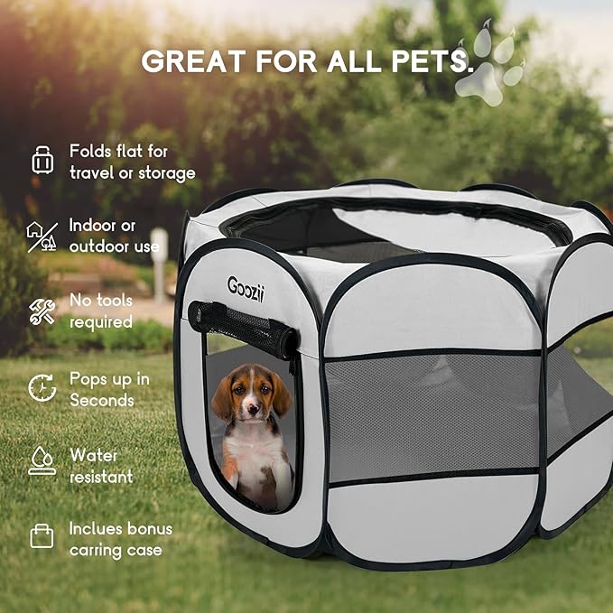 Pet Cat Playpen for Indoor Cats Enclosed, Puppy Dog Play Pen for Outdoor Travel - Image 3