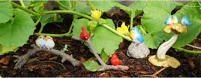 Top Collection 4402 Miniature Fairy Garden & Terrarium 3 Bluebirds on Mushroom - Image 3