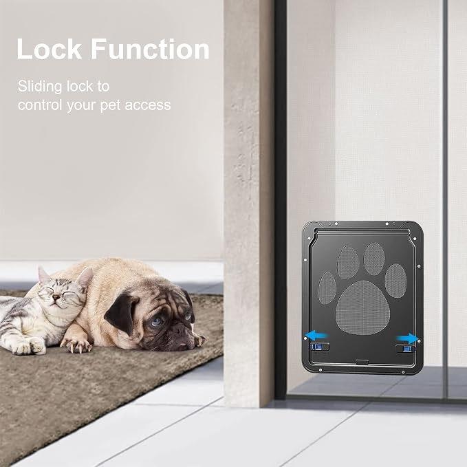 Ownpets Pet Screen Door, Inside Door 8x10x0.4 inch, Lockable Magnetic Flap - Image 6