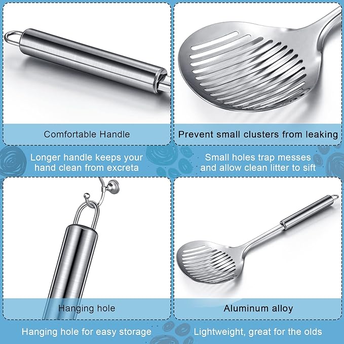 Meanplan 2 Pcs Cat Metal Litter Scoop Litter Scoop, Cat Accessories Scooper - Image 4