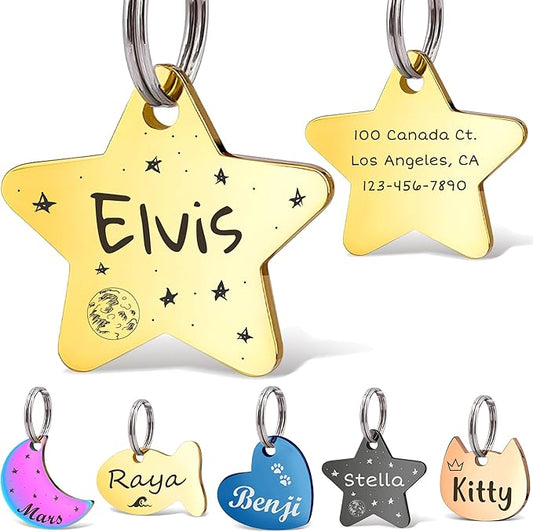 Anavia Small Size Dog Cat ID Tags, Small/XS Personalized Color Plated Stainless by Anavia