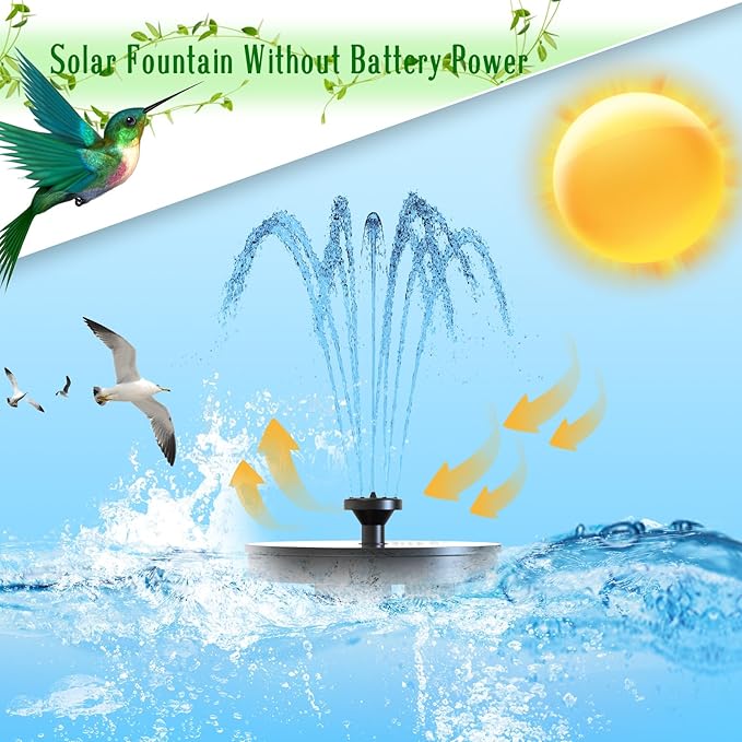 AMZtime Solar Water Fountain, Upgraded Solar Bird Bath Fountains - Image 4