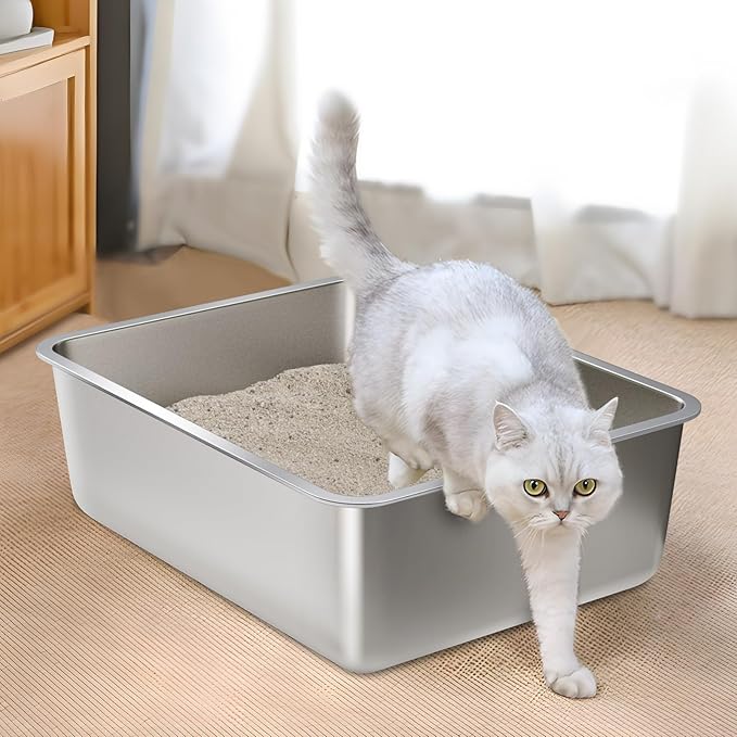 Stainless Steel Litter Box 2 Pack, Metal Litter Box - Image 5
