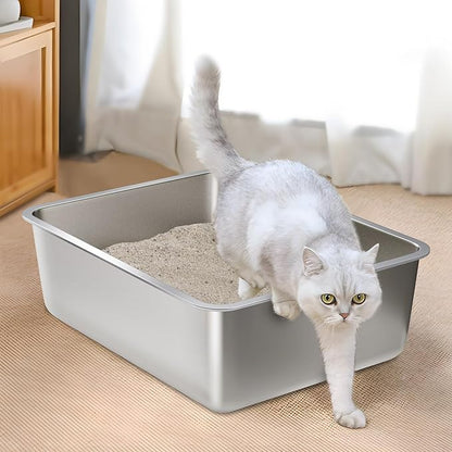 Stainless Steel Litter Box 2 Pack, Metal Litter Box - Image 5