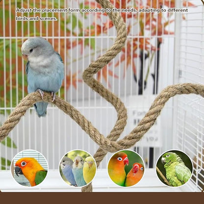 Bird Rope Perch for Parrots, Bird Cage Climbing Rope Toys Accessories, Bendable - Image 6