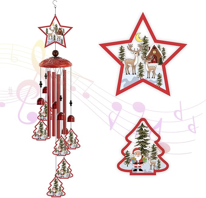 Christmas Wind Chimes for Outside, Decoration for Outdoor by Howarmer