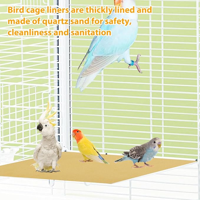 50 PCS Gravel Liner Paper for Bird Cage 10 x 16 Inch Bird Cage Paper Liners - Image 3
