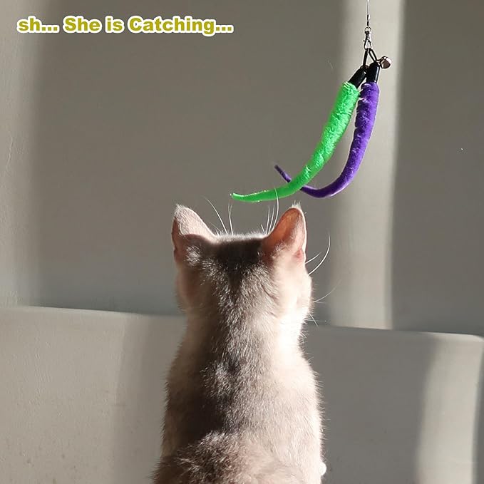Cat Toys for Indoor Cats, Interactive Cat Toy 2PCS Retractable Wand Toy and - Image 8