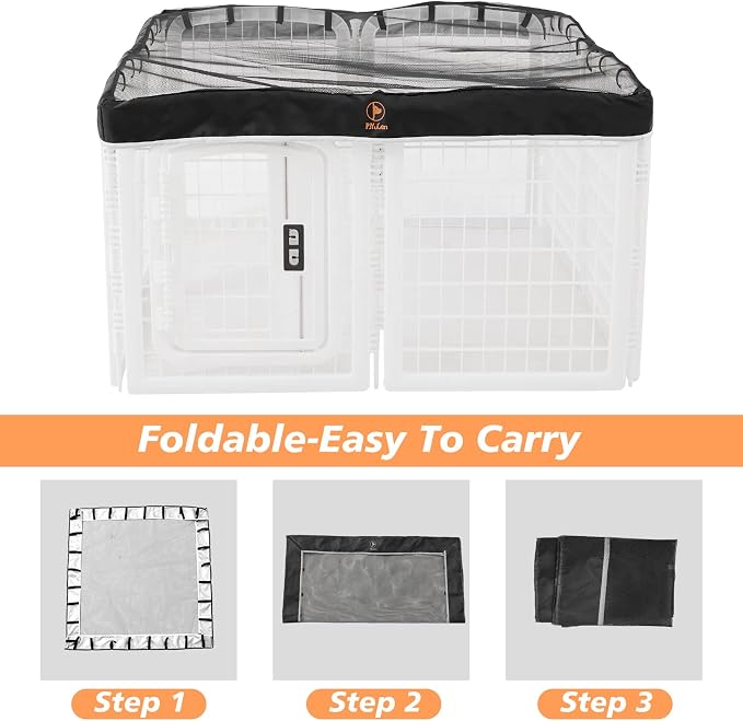 PJYuCien Dog Playpen Mesh Top Cover, Fits 24 Inch 8 Panels Regular Square - Image 7