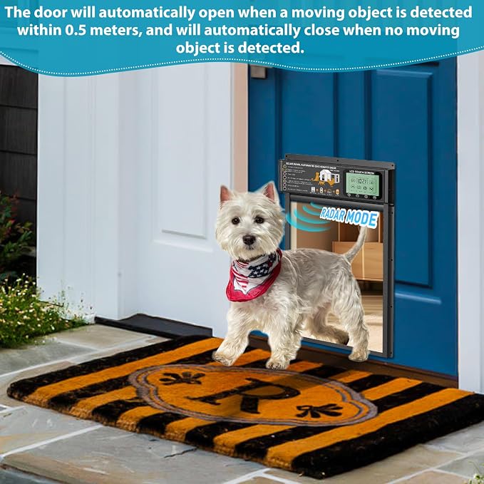 Smart Automatic Pet Door | Radar, Timer & Light Sensor Modes | Durable Aluminum - Image 5