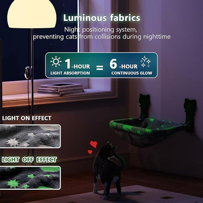 Cat Window Perch Cordless, Glow in The Dark & Stable Cat Beds- Breathable - Image 2