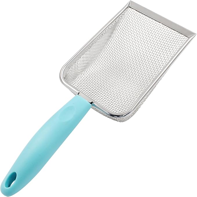 Hordion Cat Litter Scoop Stainless Steel Mesh Scooper, 2mm Mesh Non-Stick - Image 3