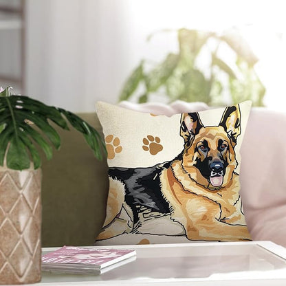 German Shepherd Dog Decorative Throw Pillow Cover 18 x 18, Cute Puppy Paw - Image 5