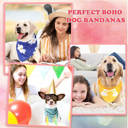 100 Pcs Boho Dog Bandanas Bulk Pet Bibs Colorful Triangle Scarf Boho Pet - Image 5