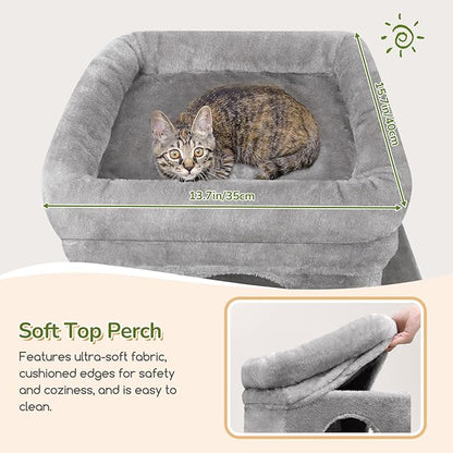 Globlazer Cat Tower for Multiple Indoor Cats, 52 inch Heavy Duty Cat Tree - Image 2