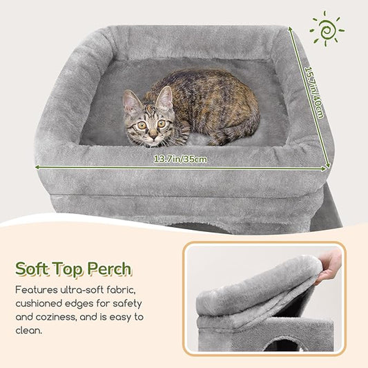 Globlazer Cat Tower for Multiple Indoor Cats, 52 inch Heavy Duty Cat Tree - Image 2