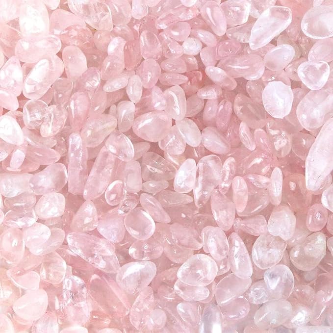 JOHOUSE Rose Quartz Crystals, 1lb Pink Crushed Rose Quartz Chips Bulk Tumbled by JOHOUSE