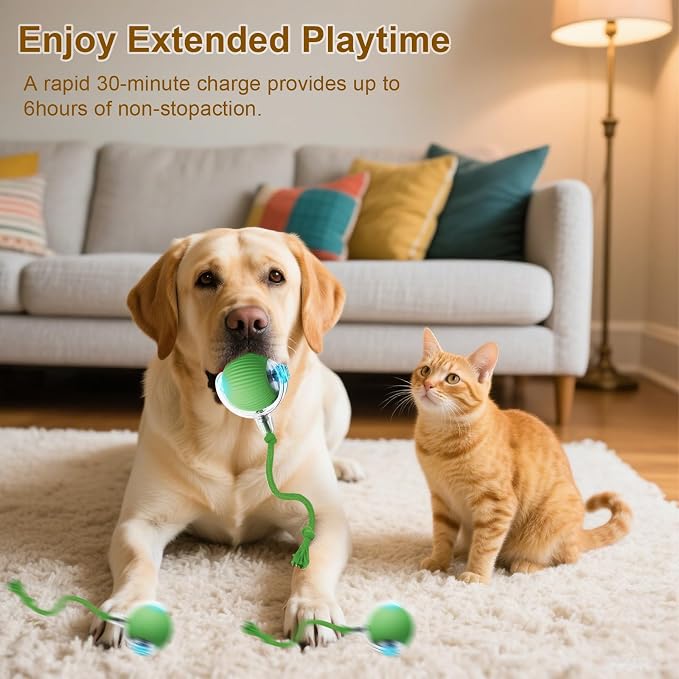 Interactive Cat Toy, 2025 New Interactive Rolling Cats Dog Toy Balls 360° Smart - Image 5