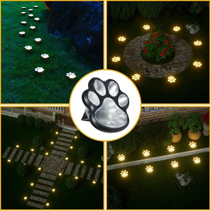 3pcs-Solar Paw Print Lights, Wireless of Cat Dog Animal Solar Lights Outdoor - Image 7