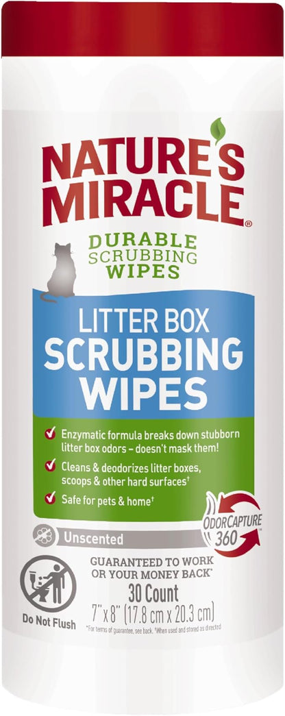 Nature’s Miracle Litter Box Scrubbing Wipes 30Ct by NaturesMiracle