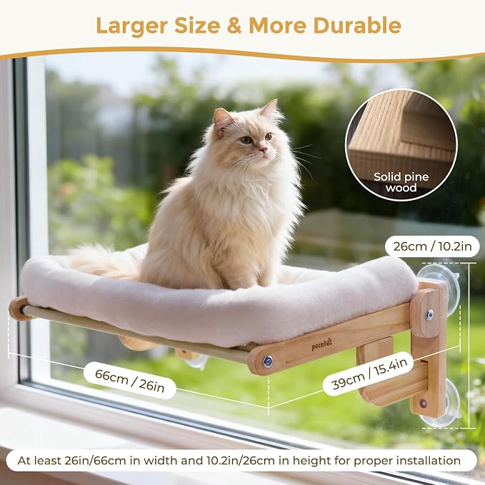 Pecute Foldable Cat Window Perch, Cloud-Soft Cat Bed - Image 3