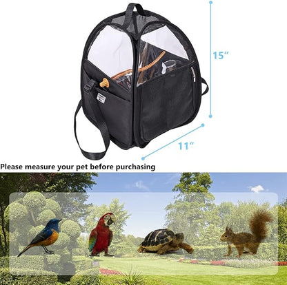 Bird Travel Cage Bag with Stand, Feeding Cup - Image 2