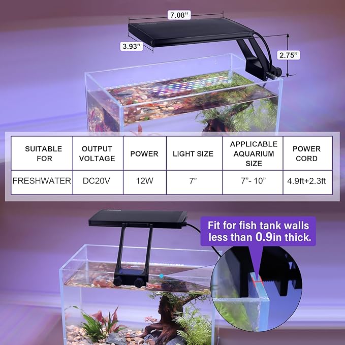 hygger Clip On 24/7 Lighting Aquarium LED Light, Sunrise-Daylight-Moonlight and - Image 4