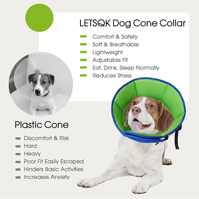 Dog Cone Collar After Surgery for Large Dogs, Adjustable Soft Cone for Dogs to - Image 7