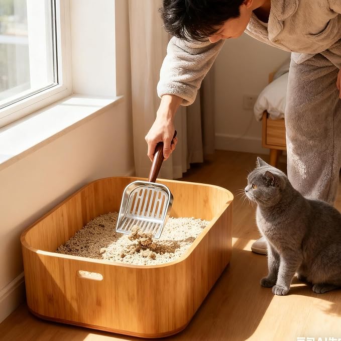 Wooden Cat Litter Scoop, Kitten Poop Shovel, 5.63x11.02 Inches Shovel - Image 3