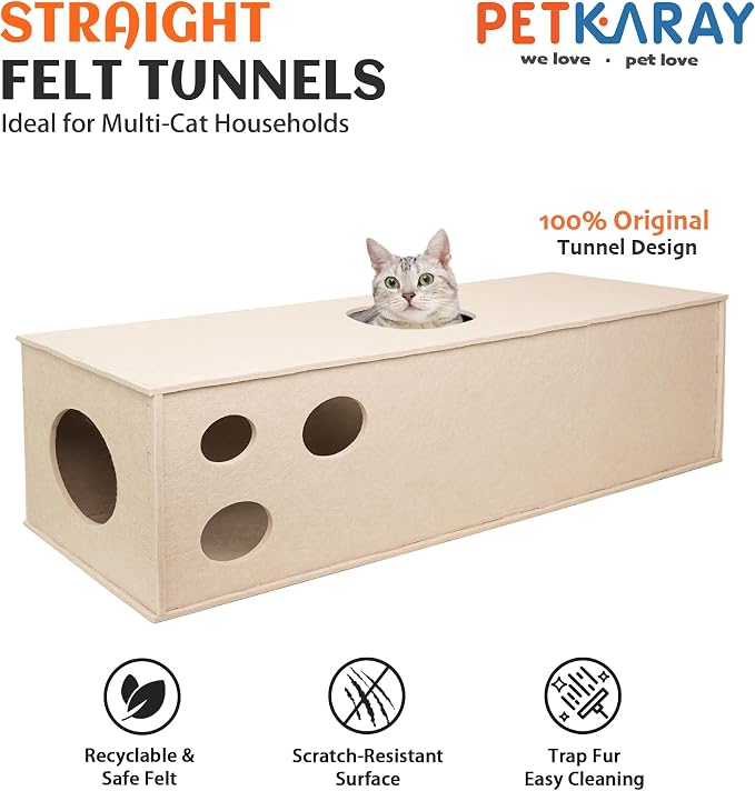 PETKARAY Cat Tunnel, Original Cat Hideaway Cave - Image 2