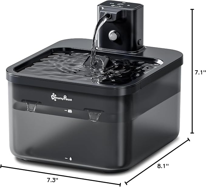 DownyPaws Cat Water Fountain Cordless, 84oz/2.5L Fursink Wireless Pet Water - Image 10