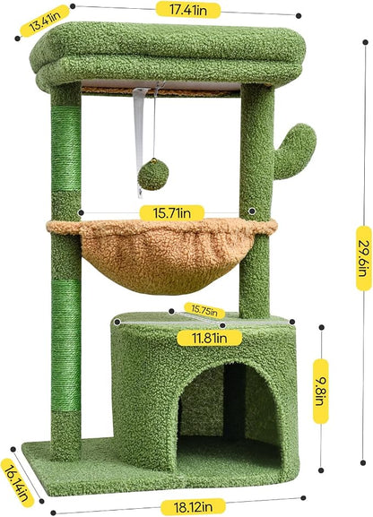 SYANDLVY Cactus Cat Tree for Indoor Cats, Modern Cat Furniture - Image 3