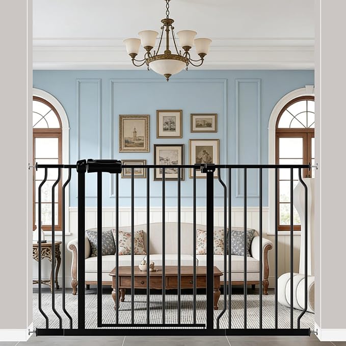 WAOWAO Baby Gate 43.3-52.75" Extra Wide Pressure Mounted Walk Through Swing by WAOWAOBABYSAFETYPRODUCTS